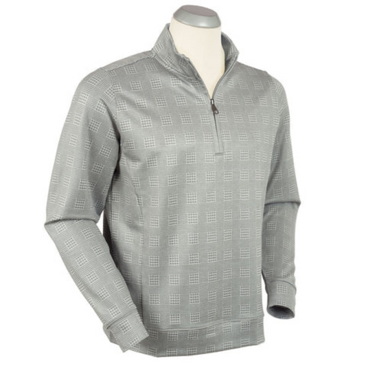 Bobby Jones Glenplaid Walker 1/4 Zip - Heather Grey