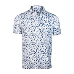 Landry Polo- White/Blue Depths