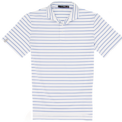 RLX Short-Sleeve Lightweight Airflow Polo Stripe - New England Prep Blue