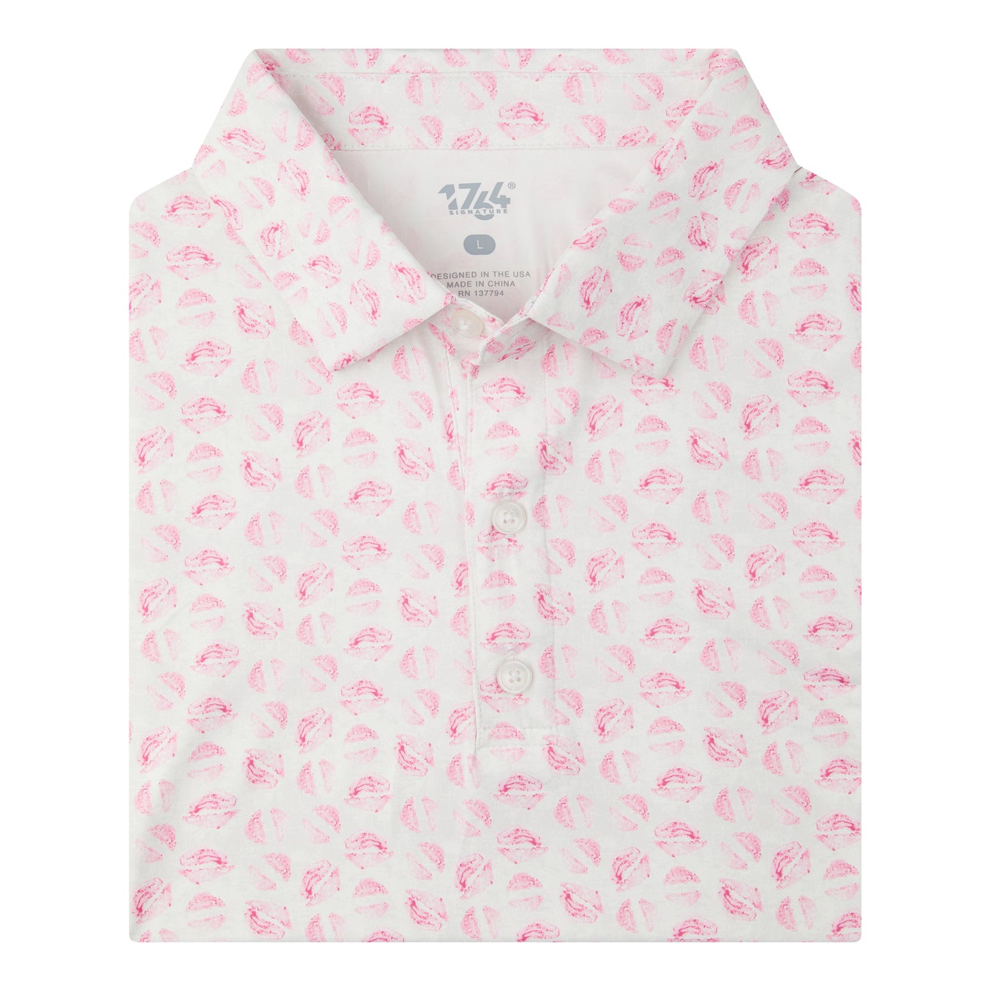 Lips Like Sugar Polo- Pink/Lt Grey