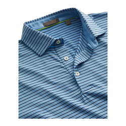 Cloud Lightweight Polo Brookline Stripe - Coastline/Navy