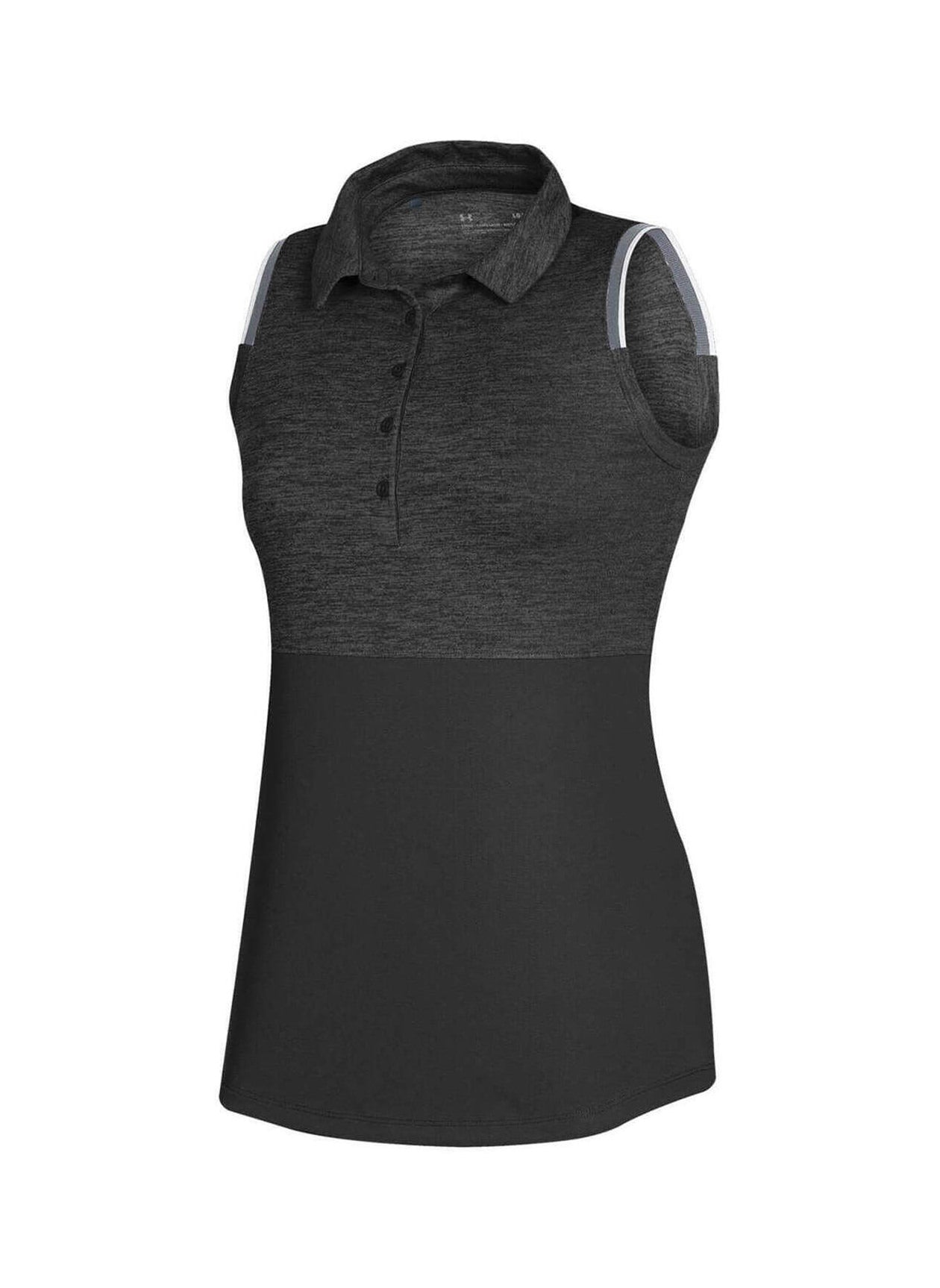 Womens Playoff Heather Block Polo - Black Heather